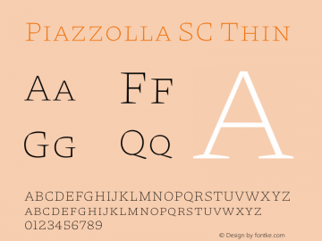 Piazzolla SC Thin Version 2.003 Font Sample