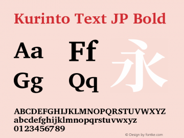 Kurinto Text JP Bold Version 2.196; July 25, 2020 Font Sample