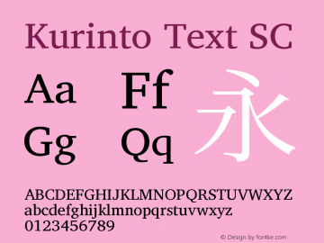 Kurinto Text SC Version 2.196; July 25, 2020 Font Sample