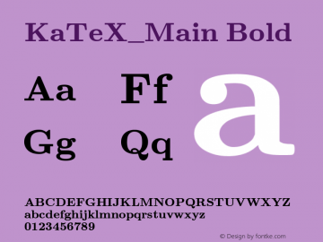 KaTeX_Main-Bold Version 3698457769 Font Sample