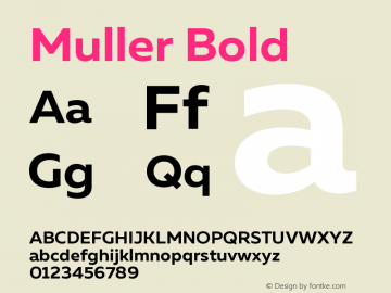 MullerBold Version 1.0 Font Sample