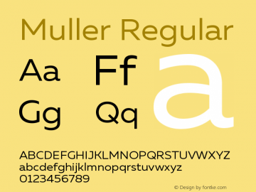 MullerRegular Version 1.0 Font Sample