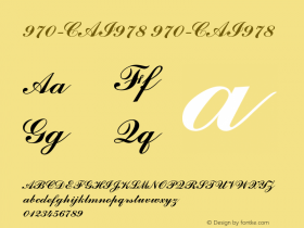 970-CAI978 970-CAI978 Version 3.0 Font Sample