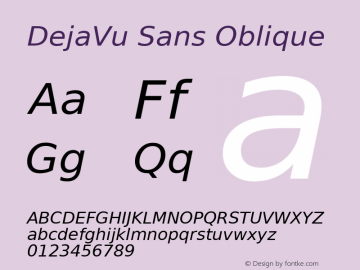 DejaVu Sans Oblique Version 2.37图片样张