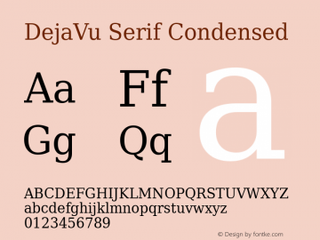 DejaVu Serif Condensed Version 2.37图片样张