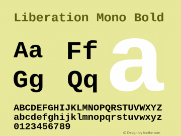 Liberation Mono Bold Version 2.1.4 Font Sample