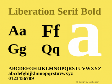 Liberation Serif Bold Version 2.1.4 Font Sample