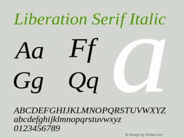 Liberation Serif Italic Version 2.1.4图片样张