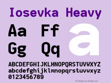 Iosevka Heavy 1.13.3; ttfautohint (v1.8.1) Font Sample