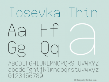 Iosevka Thin 1.13.3; ttfautohint (v1.8.1) Font Sample