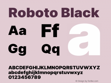 Roboto Black Version 3.018;git-588b23468图片样张