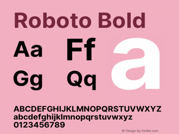 Roboto Bold Version 3.018;git-588b23468 Font Sample