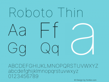 Roboto Thin Version 3.018;git-588b23468图片样张