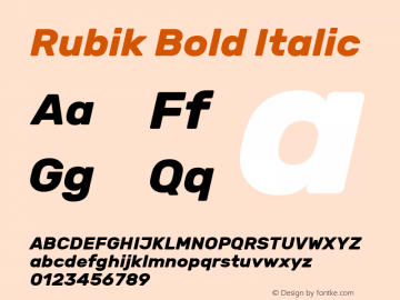 Rubik Bold Italic Version 1.100图片样张