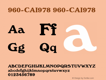 960-CAI978 960-CAI978 Version 3.0 Font Sample