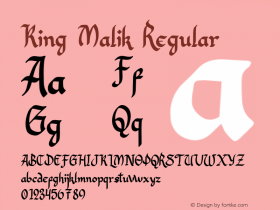 King Malik Version 1.00;April 29, 2021;FontCreator 13.0.0.2683 64-bit Font Sample