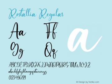 Rostallia Version 1.00;April 4, 2021;FontCreator 12.0.0.2567 64-bit图片样张