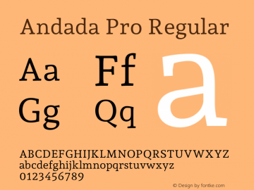 Andada Pro Regular Version 3.003图片样张