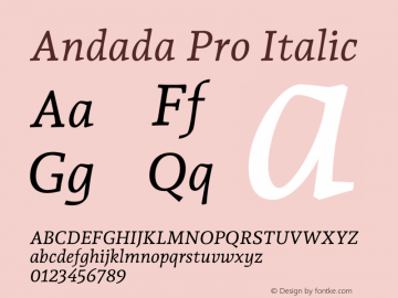 Andada Pro Italic Version 3.003图片样张