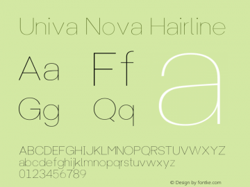 Univa Nova Hairline Version 1.000图片样张