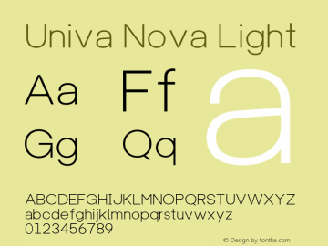 Univa Nova Light Version 1.000;hotconv 1.0.109;makeotfexe 2.5.65596图片样张