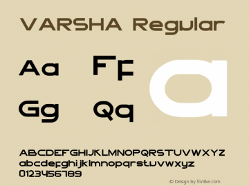 VARSHA Version 1.00;April 21, 2021;FontCreator 13.0.0.2683 32-bit Font Sample