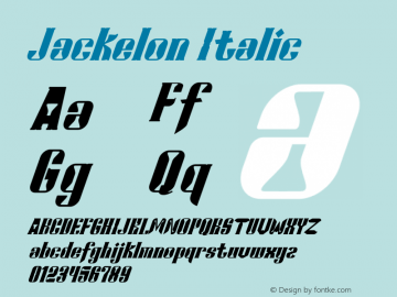 Jackelon Italic Version 1.006;Fontself Maker 3.5.4 Font Sample