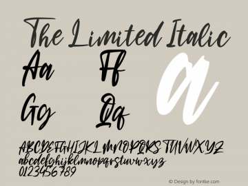 The Limited Italic Version 1.00;April 20, 2021;FontCreator 13.0.0.2683 64-bit Font Sample