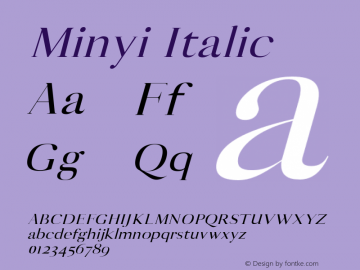 Minyi-Italic 0.1.0 Font Sample