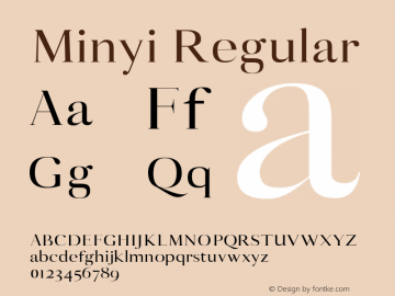Minyi-Regular 0.1.0 Font Sample