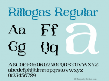 Rillogas Regular Version 1.000 Font Sample