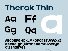 Therok Thin Version 1.002;Fontself Maker 3.5.4图片样张