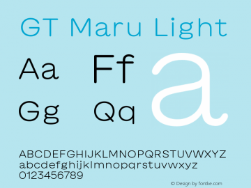 GT Maru Light Version 2.000;FEAKit 1.0 Font Sample