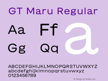 GT Maru Regular Version 2.000;FEAKit 1.0 Font Sample