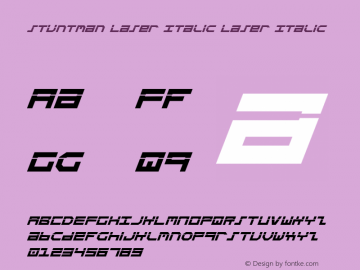 Stuntman Laser Italic Laser Italic 2 Font Sample