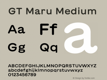 GT Maru Medium Version 2.000 Font Sample