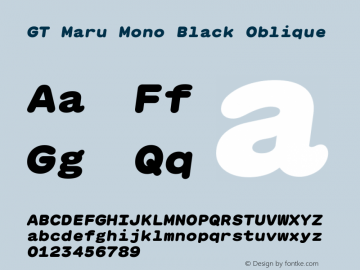 GT Maru Mono Black Oblique Version 2.000图片样张