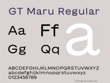 GT Maru Regular Version 2.000 Font Sample