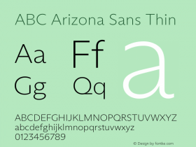 ABC Arizona Sans Thin Version 1.000; wf-rip图片样张