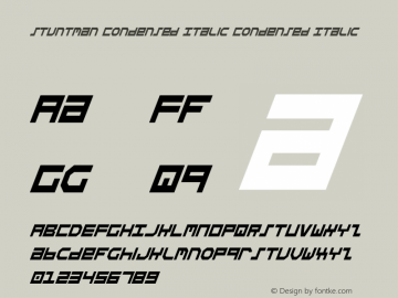 Stuntman Condensed Italic Condensed Italic 2图片样张