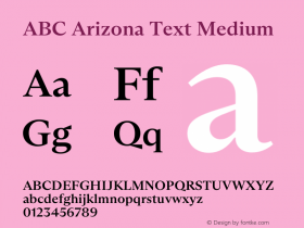 ABC Arizona Text Medium Version 1.000; wf-rip图片样张