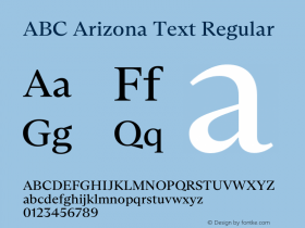 ABC Arizona Text Regular Version 1.000; wf-rip图片样张