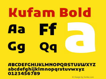 Kufam Bold Version 1.00 December 15, 2014, initial release Font Sample