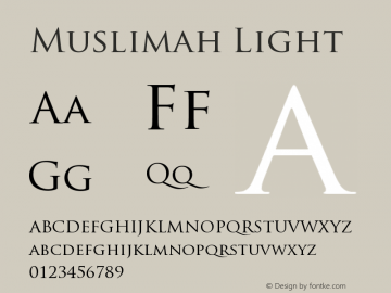 Muslimah Light Version 1.001 November 26, 2016 Font Sample