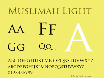 Muslimah-Light Version 1.001 2010 Font Sample