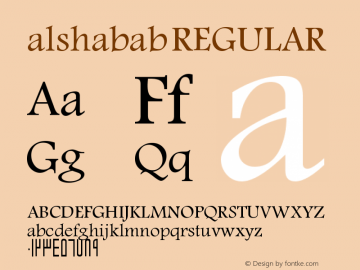 alshabab KSA 2003- 1424 Font Sample