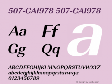 507-CAI978 507-CAI978 507-CAI978 Font Sample