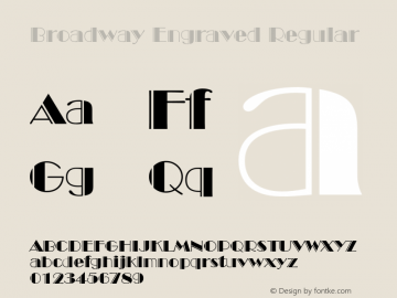 BroadwayEngravedBT-Regular 003.001 Font Sample