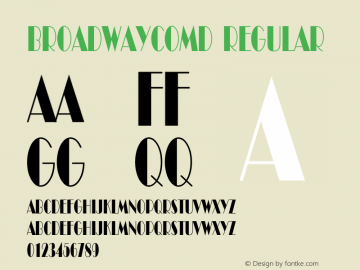 BroadwayComD Version 001.005 Font Sample