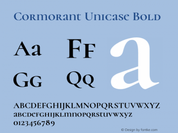 Cormorant Unicase Bold Version 3.002;PS 003.002;hotconv 1.0.88;makeotf.lib2.5.64775图片样张